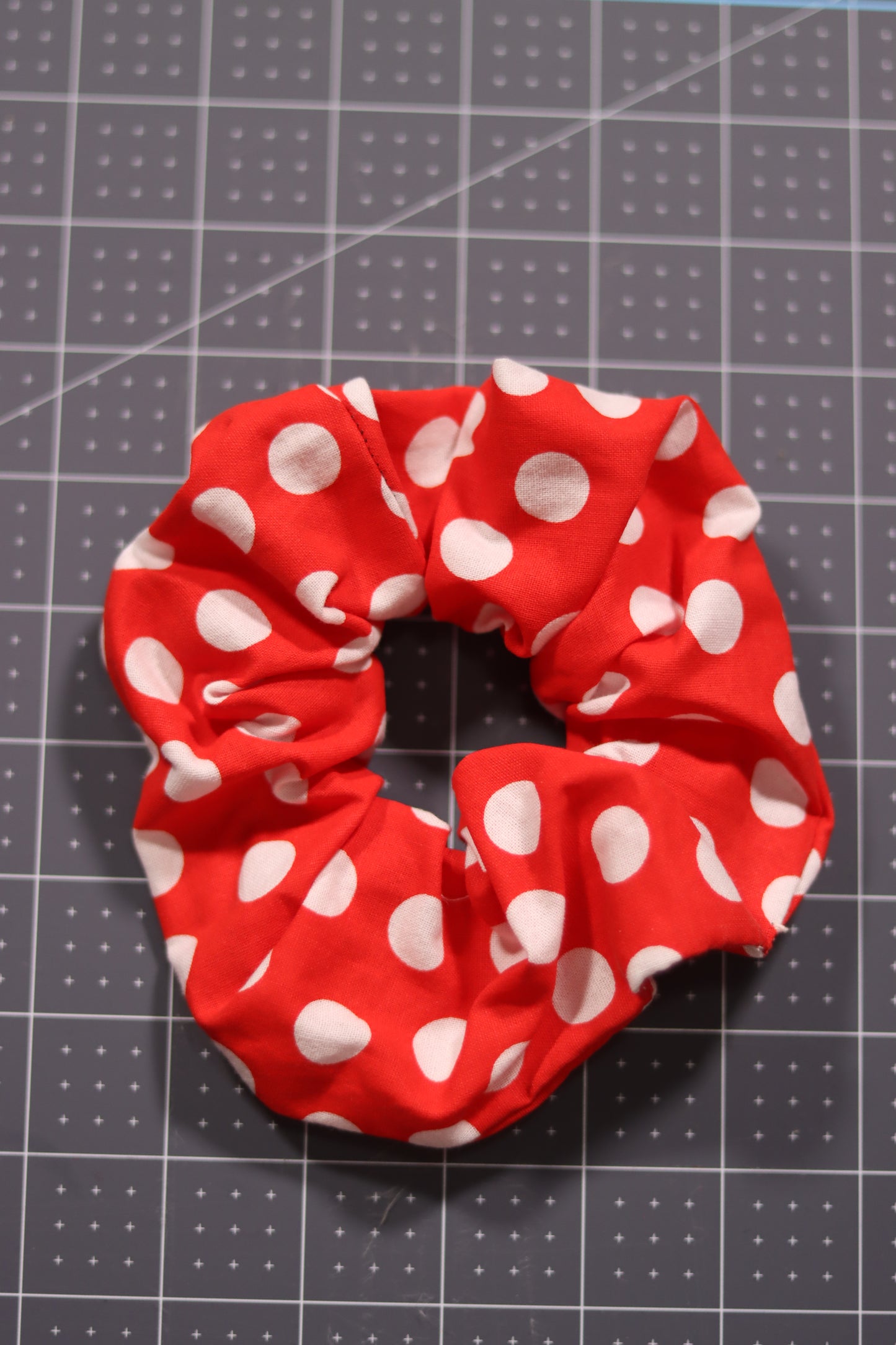 Red With White Dots Scrunchie