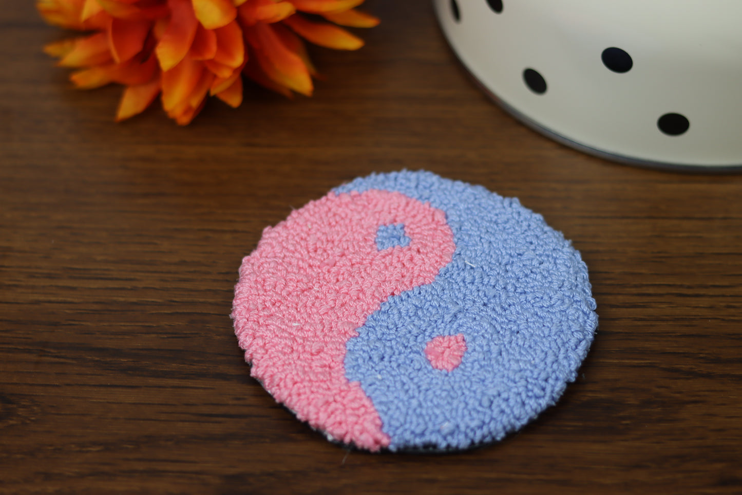 Blue & Pink Yin & Yang Mug Rug