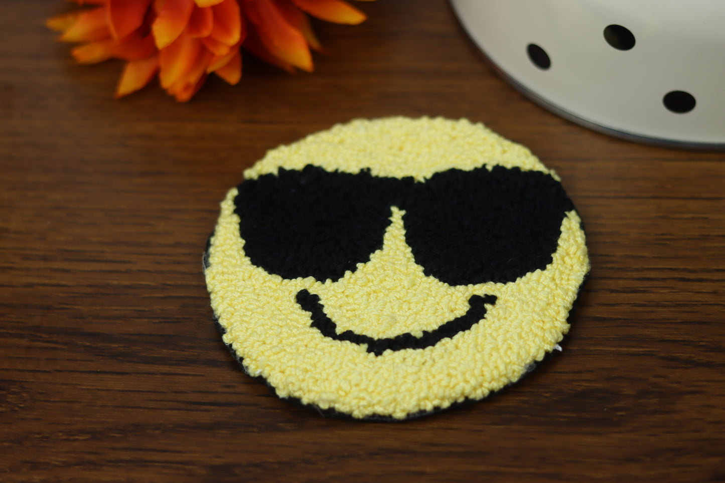 Cool Smiley Face Mug Rug