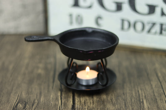 Cast Iron Skillet Tea Light Wax Warmer