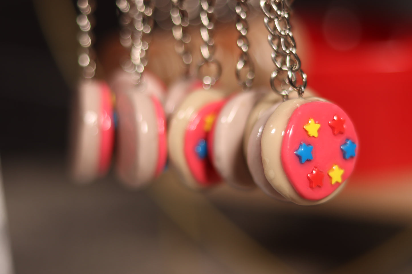 Sugar Cookie With Icing & Sprinkles  Polymer Clay Keychain