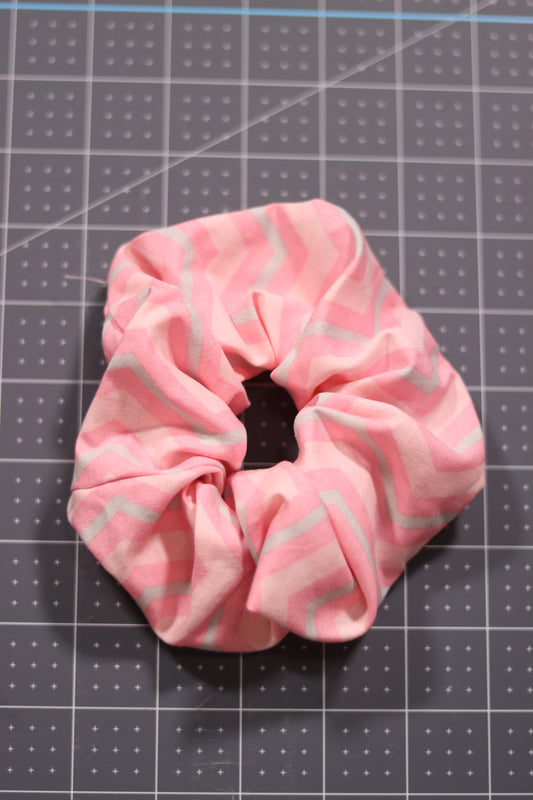 Pink Zig-Zag Scrunchie