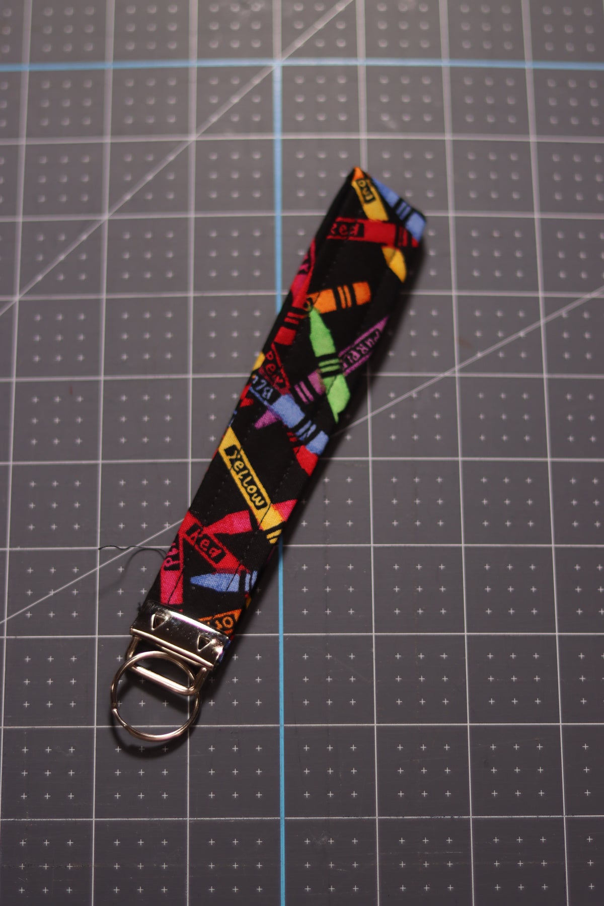 Multicolor Crayons on Black Wristlet