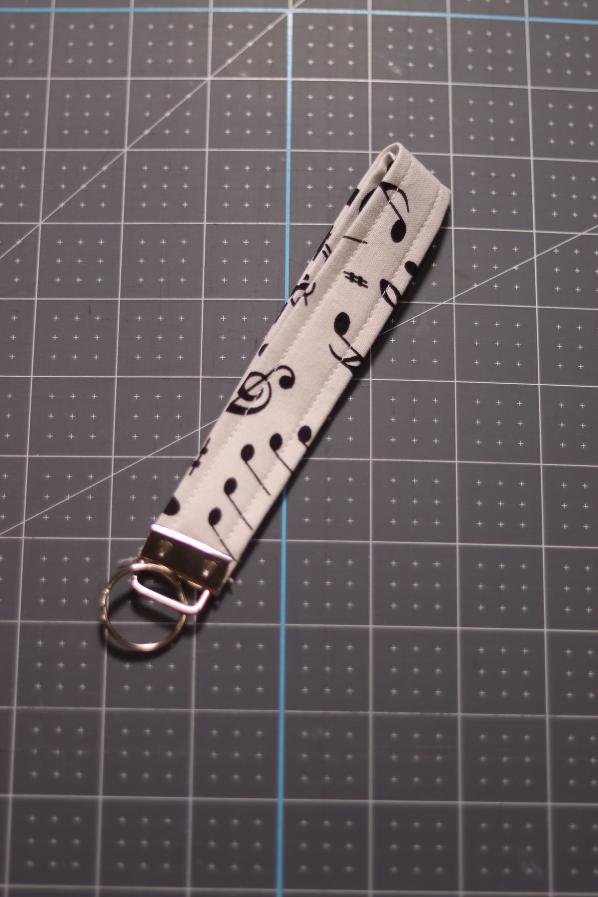 Black Music Notes on White Wristlet