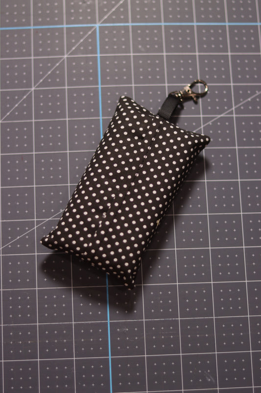 Small White Dots on Black Tissue Pouch